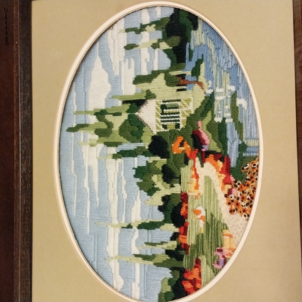 Framed Vintage Artcraft Concepts A Touch of Spring From #5723 Embroidery Kit - Picture 6 of 6